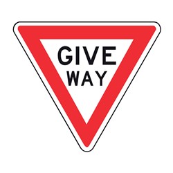 Give Way 750mm Triangle Metal Traffic Sign R1-2A