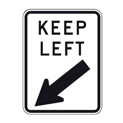 Keep Left Arrow 450x600mm Metal Traffic Sign R2-3AL