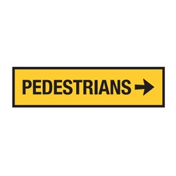 Pedestrians Right Arrow 1200x300mm Boxed Edge Sign T8-2AR