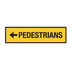 Pedestrians Left Arrow 1200x300mm Boxed Edge Sign T8-2AL
