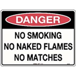 204MP 55D-LP Sign Danger No Smoking No Naked Flame Poly 300x225