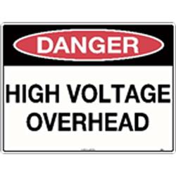 Danger Signs - Danger High Voltage Overhead Metal Sign 