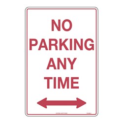 Prohibition Signs - UniSaf No Parking Anytime Double Arrow TC428LSM Red/White