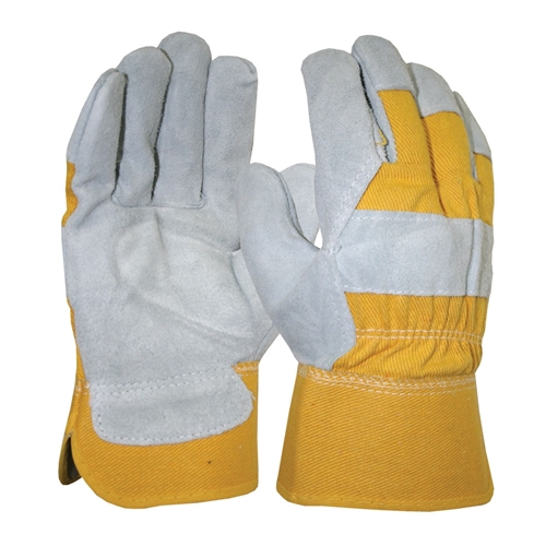 Blue Rapta Grey/Yellow Leather Gloves w/ Safety Cuff