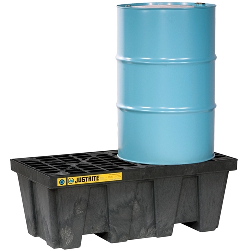 PBA Safety Spill Pallet 2 Drum In-line 250L 1134kg Black 28623