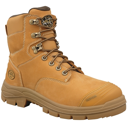 Oliver AT 55 150mm Lace Up Work Safety Boots - Wheat