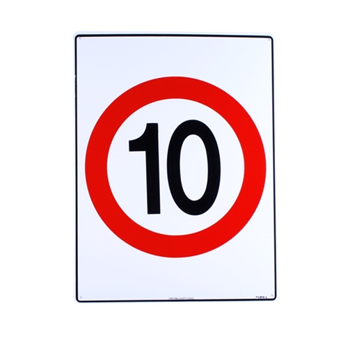 Regulatory Sign Speed Restriction 10km 450x600mm Metal