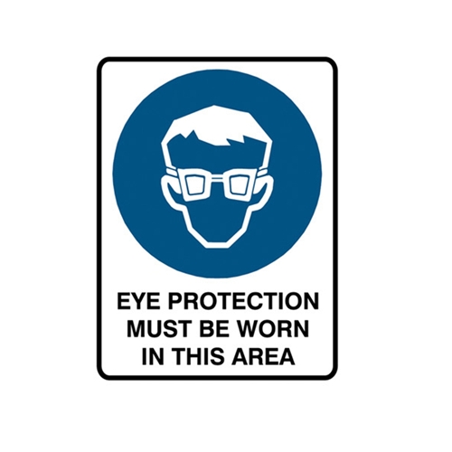 Mandatory Sign - Eye Protection Must Be Worn Metal Sign 300x225mm