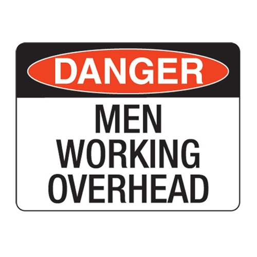 Danger Signs - Danger Men Working Overhead Poly Sign
