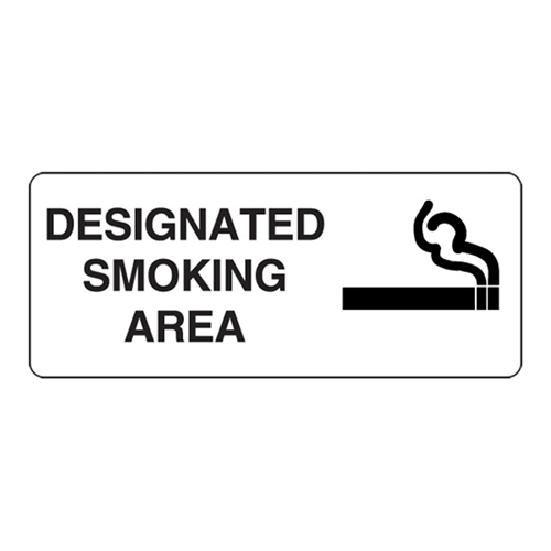 Designated Smoking Metal Sign 450 x 200mm