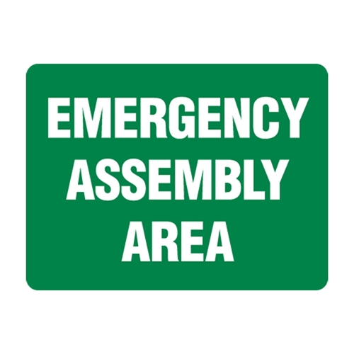 Emergency Signs - Emergency Assembly Area Metal Sign_600x450mm