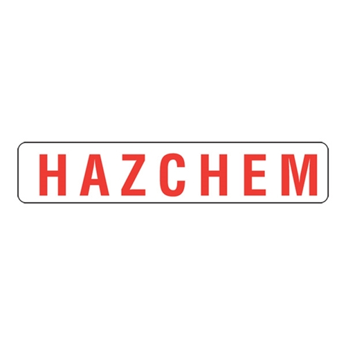 Red Hazchem Metal Sign 600 x 180mm