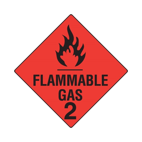 Hazchem Flammable Gas 2 Metal Sign 270 x 270mm
