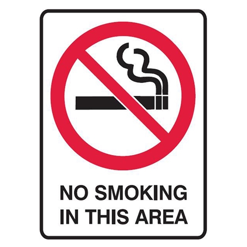 841090 415MM 112P-LM Sign Prohibition No Smoking In This Area Metal 300x225