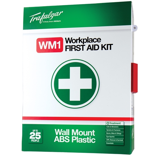 Trafalgar WM1 Workplace Wall Mount ABS Plastic First Aid Kit 101559