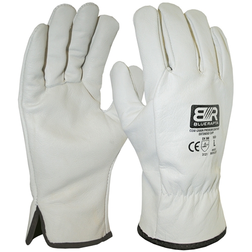 Blue Rapta EXTENDED Cuff Leather Rigger Gloves