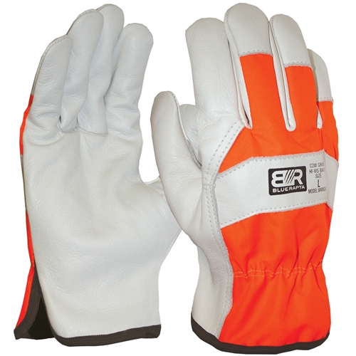 Blue Rapta Hi Vis Backed Leather Rigger Gloves