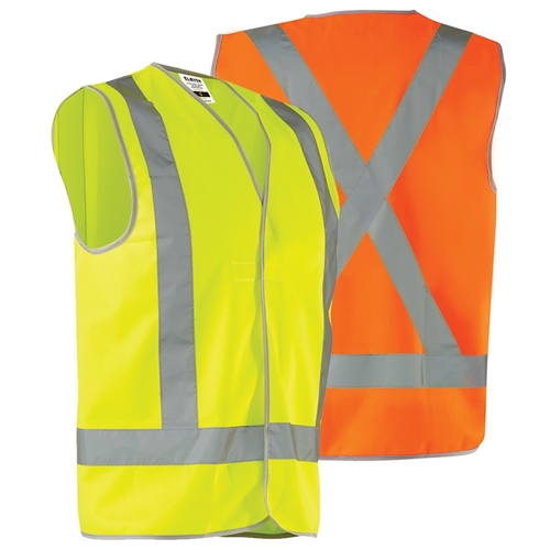 ELEVEN Workwear Day/Night Hi-Vis 'X' Taped Safety Vest