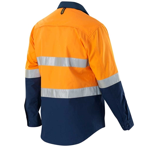 ELEVEN Workwear AEROCOOL Spliced Hi-Vis 3M™ 'Hoop' Taped Cotton Ripstop L/S Shirt