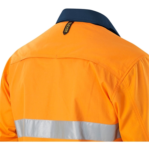 ELEVEN Workwear AEROCOOL Spliced Hi-Vis 3M™ 'Hoop' Taped Cotton Ripstop L/S Shirt