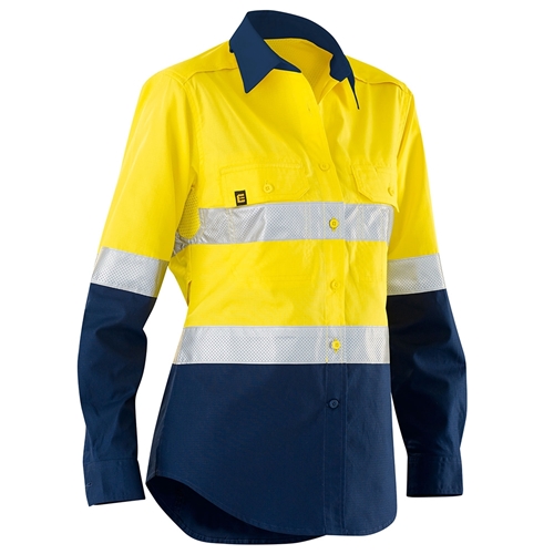 ELEVEN Workwear Women’s AEROCOOL Spliced Hi-Vis Perforated 3M™ 'Hoop' Taped Shirt