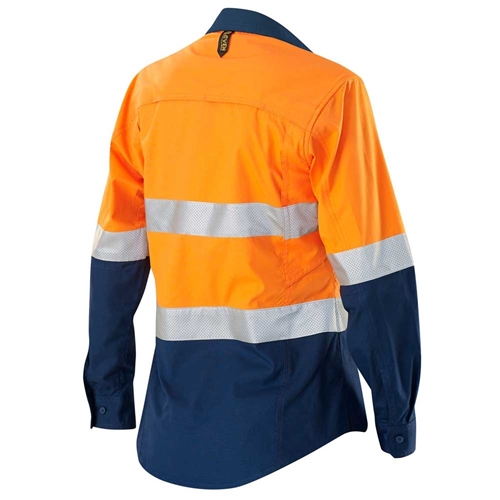 ELEVEN Workwear Women’s AEROCOOL Spliced Hi-Vis Perforated 3M™ 'Hoop' Taped Shirt
