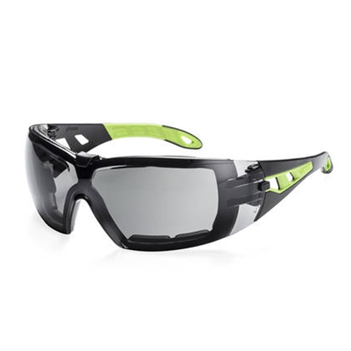 Safety Glasses - uvex Pheos Guard Safety Glasses - Black Green Frame Grey Lens